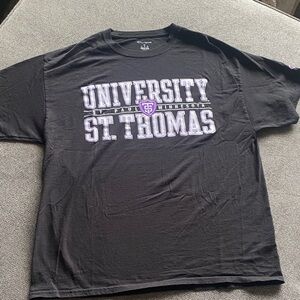 Champion Black Tee with University of St. Thomas Tommies Men sz XL